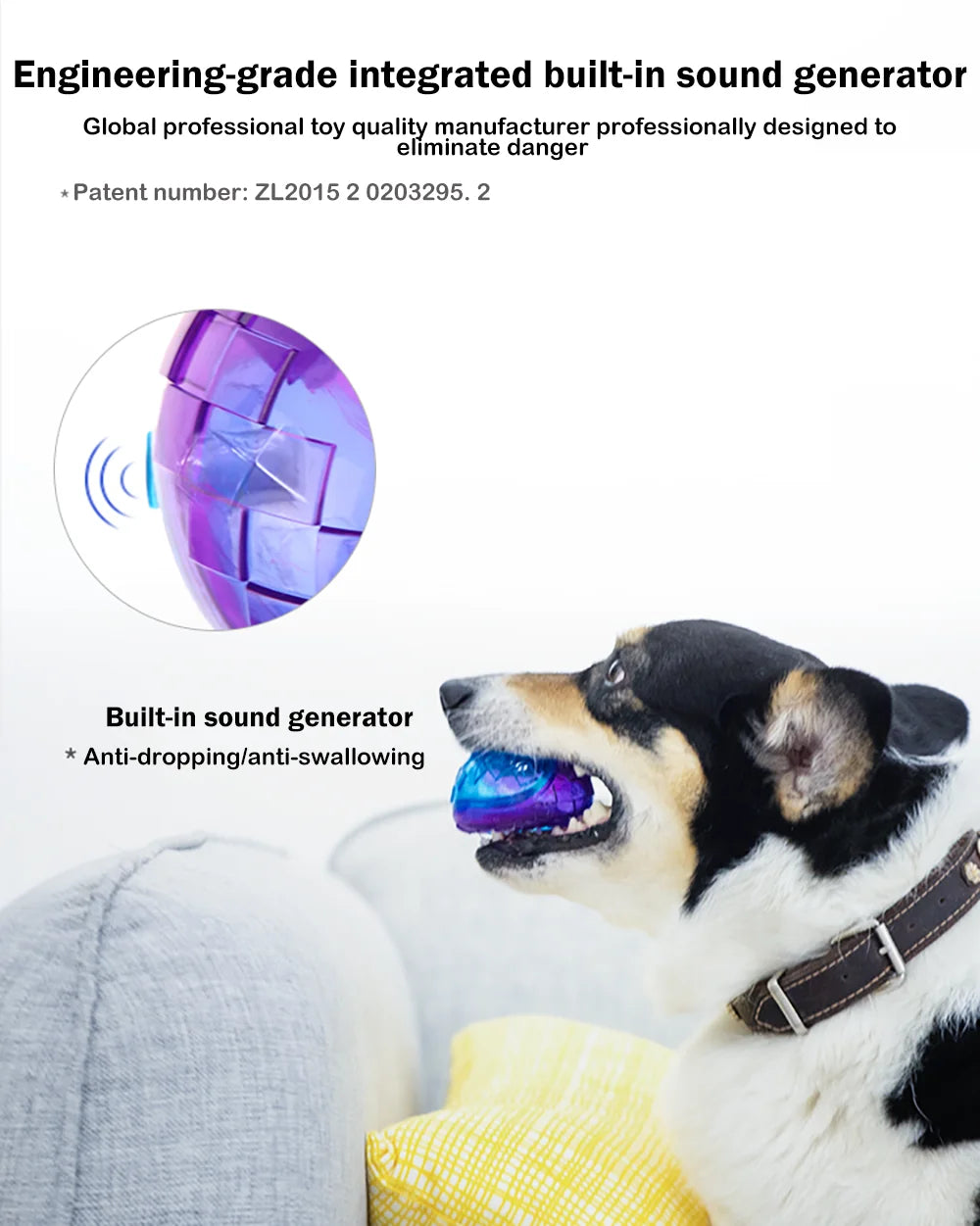 Natural Rubber Squeaky Chew Ball