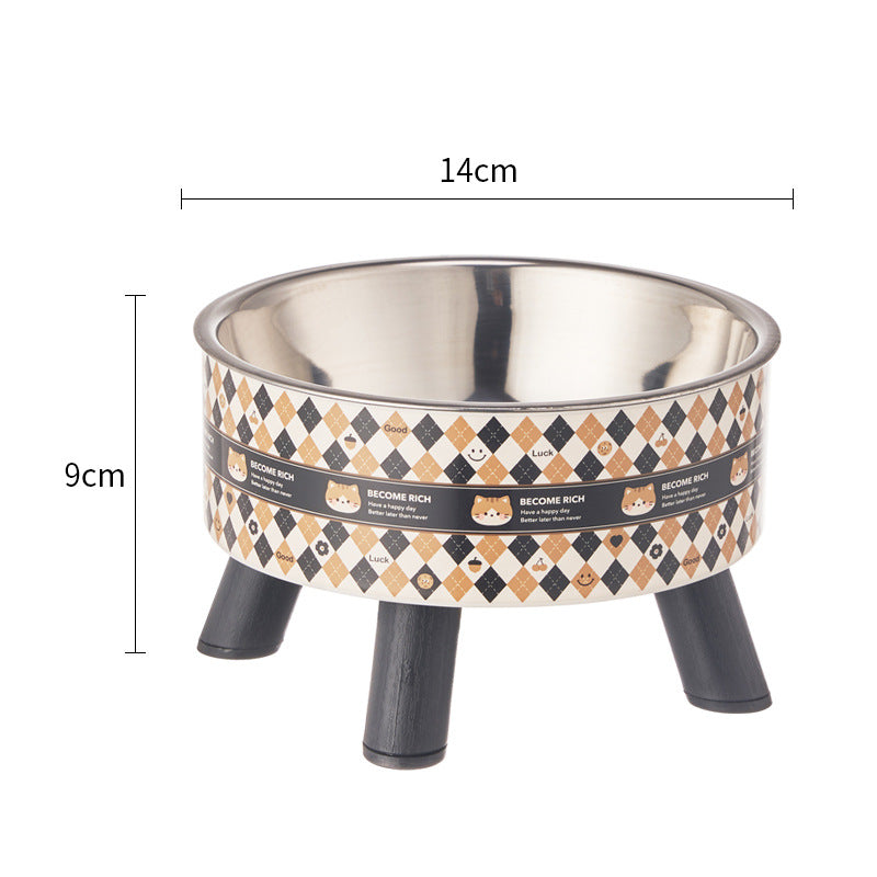 Non-Slip Stainless Steel Elevated Pet Bowl