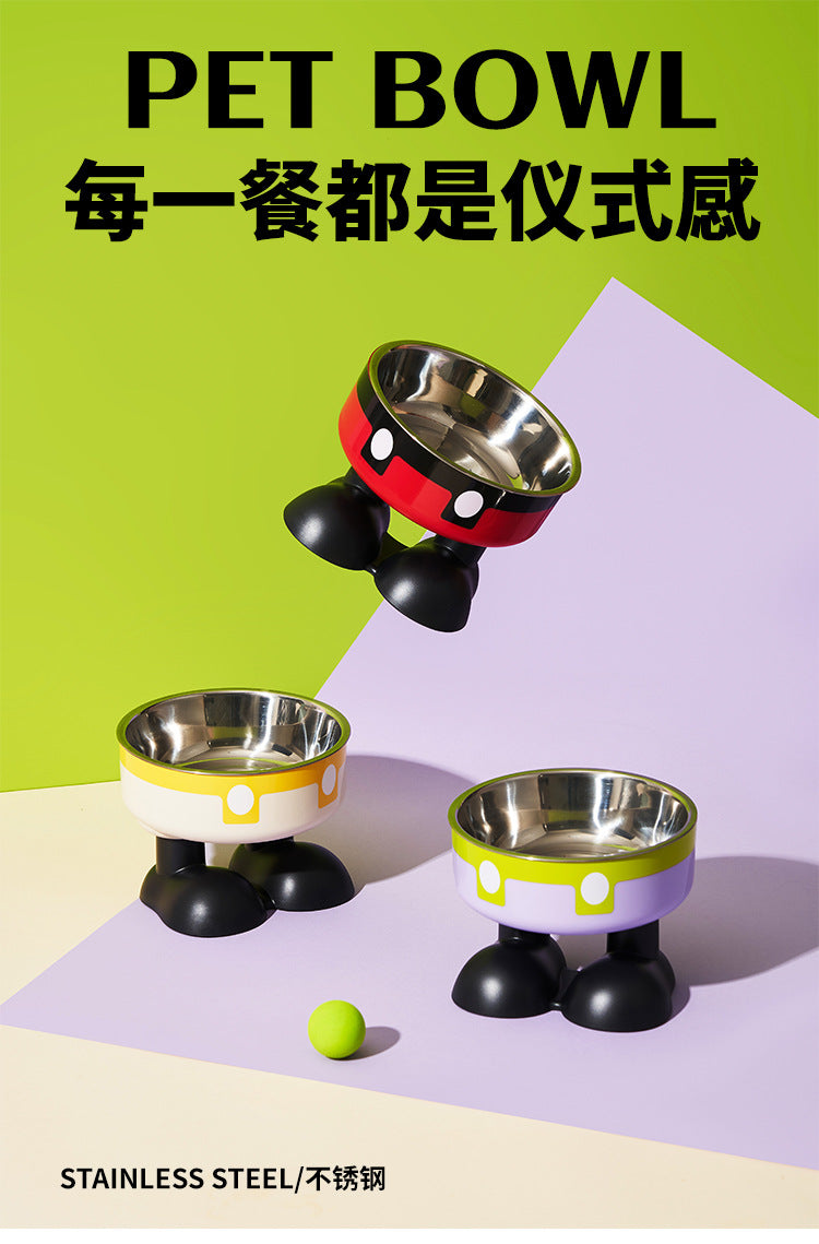 Non-Slip Stainless Steel Elevated Pet Bowl