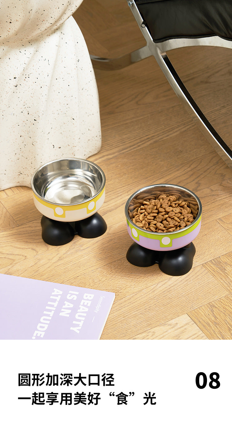 Non-Slip Stainless Steel Elevated Pet Bowl