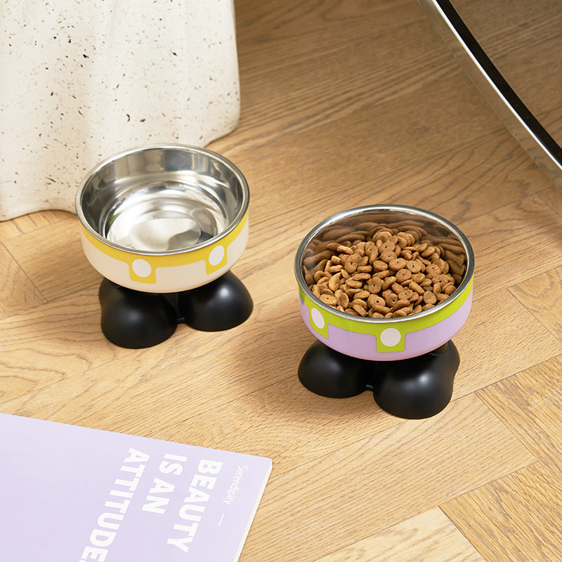 Non-Slip Stainless Steel Elevated Pet Bowl