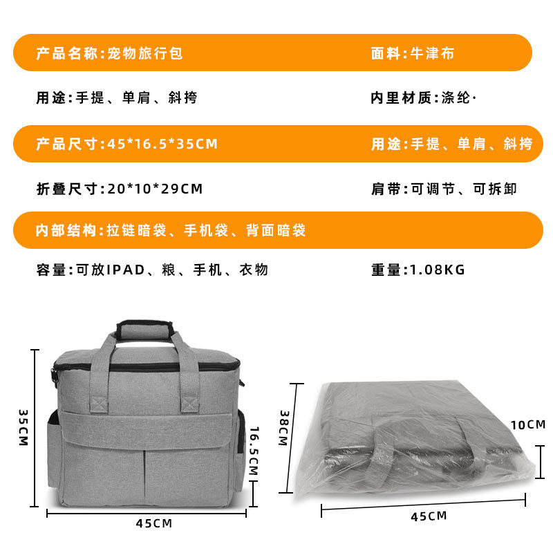 Tragbarer Futter- und Reise-Organizer-Rucksack für Haustiere