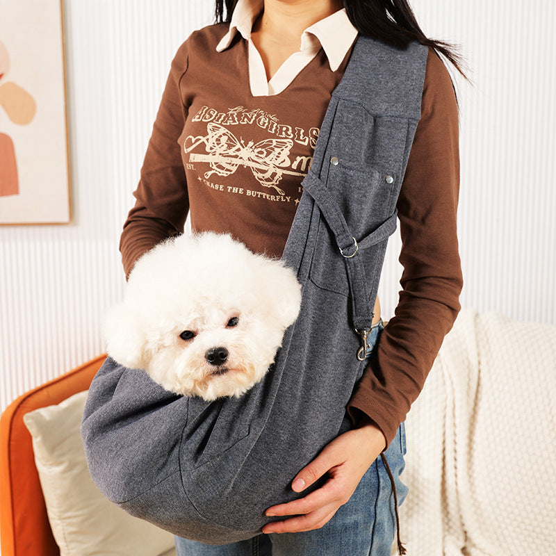 Ergonomic Hands-Free Pet Sling Carrier Bag