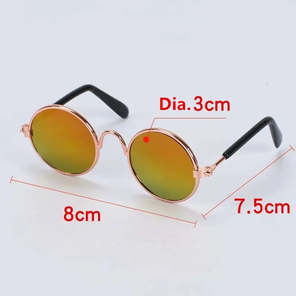 Round Funny Cat Accessories Decoration Reflection Lovely Eye Wear Sunglasses Pet Glasses Photos Props