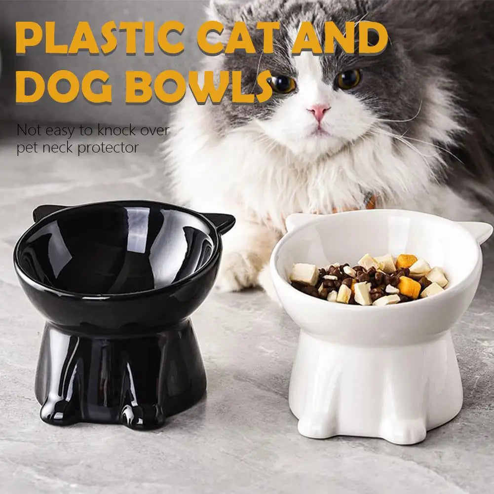 Cat Bowl Pet Accessories Ceramic Diagonal High Feet Cute Protection Cervical Spine Dog Bowl Drink Water Bowl Pet Supplies