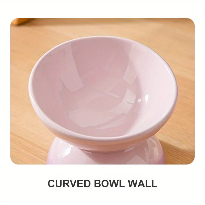 Ceramic Cat Bowl Pet Accessories Drink Water Bowl  Diagonal High Feet Cute Protection Cervical Spine Cat Bowl Pet Supplies