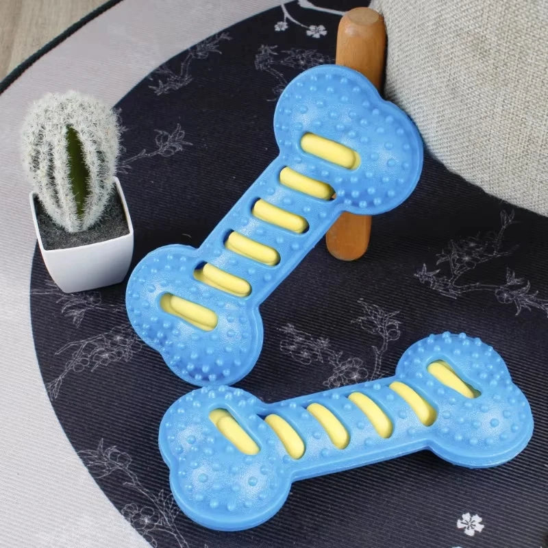 Durable Squeaky Rubber Bone Toy