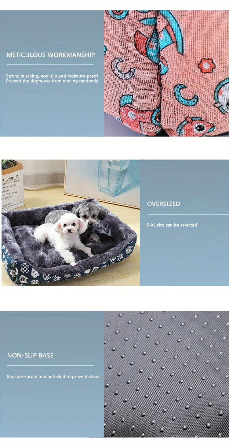Cozy Winter Plush Pet Sofa Bed