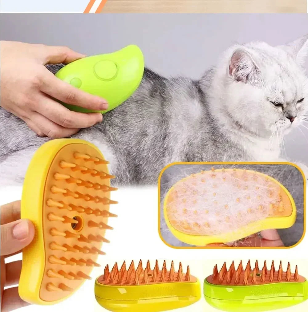 Comb Accessories for Cats 3-in-1 Cats Pet Products Electric Cats Hair Brush Sprayer Grooming Supplies Steam Massage Tool Pets