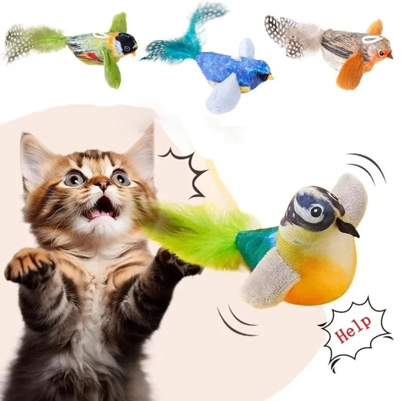 Hanging Bird Sound Interactive Cat Toy