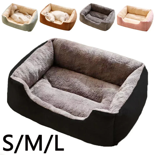 Orthopädisches Hunde-Kissenbett aus kuscheligem Plüsch