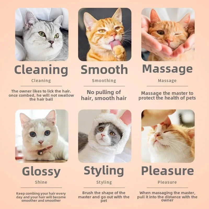 For Cat Accessories Dog Grooming Equipment Cats Products Non-slip Beauty Brush Pet Hair Removal Comb Things Supplies Home Garden