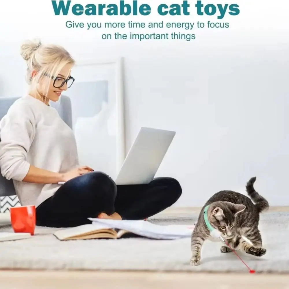 Automatic Cat Laser Toy Pet Supplies Electric Intelligent LED Necklaces with LED Light Led Cat Collar for Cat Accessories