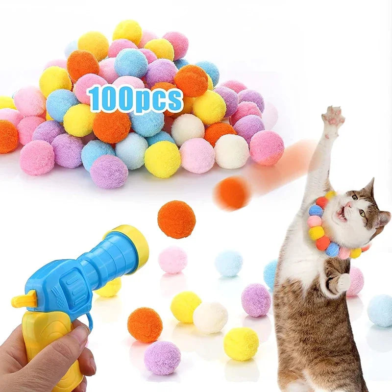 Interactive Mini Ball Launcher Cat Toy