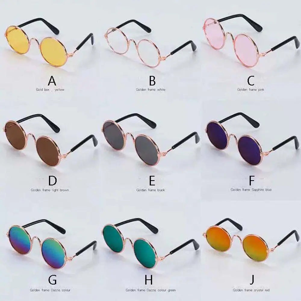 Round Funny Cat Accessories Decoration Reflection Lovely Eye Wear Sunglasses Pet Glasses Photos Props