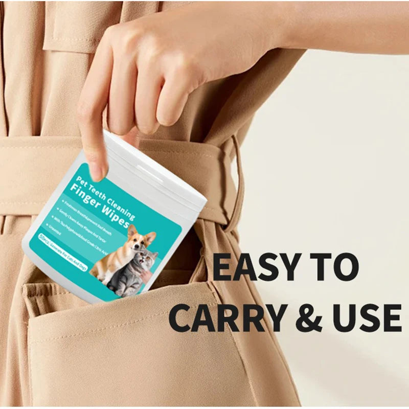 Disposable Pet Dental Cleaning Finger Wipes