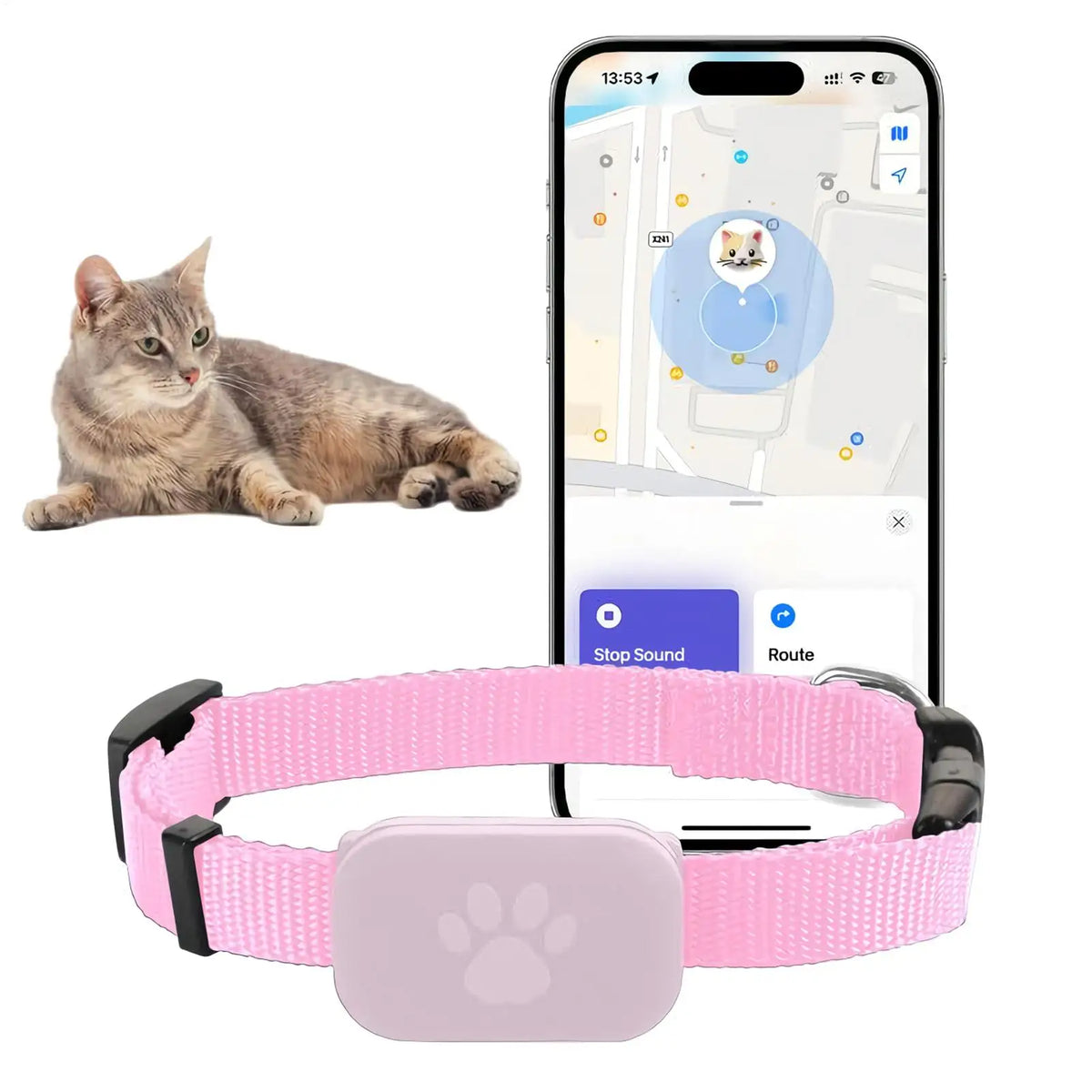 Cat Trackers Cat Tracker Collar Pet Kitten Collar Multifunctional Pet Smart Trackers Pets Accessories IOS Compatible