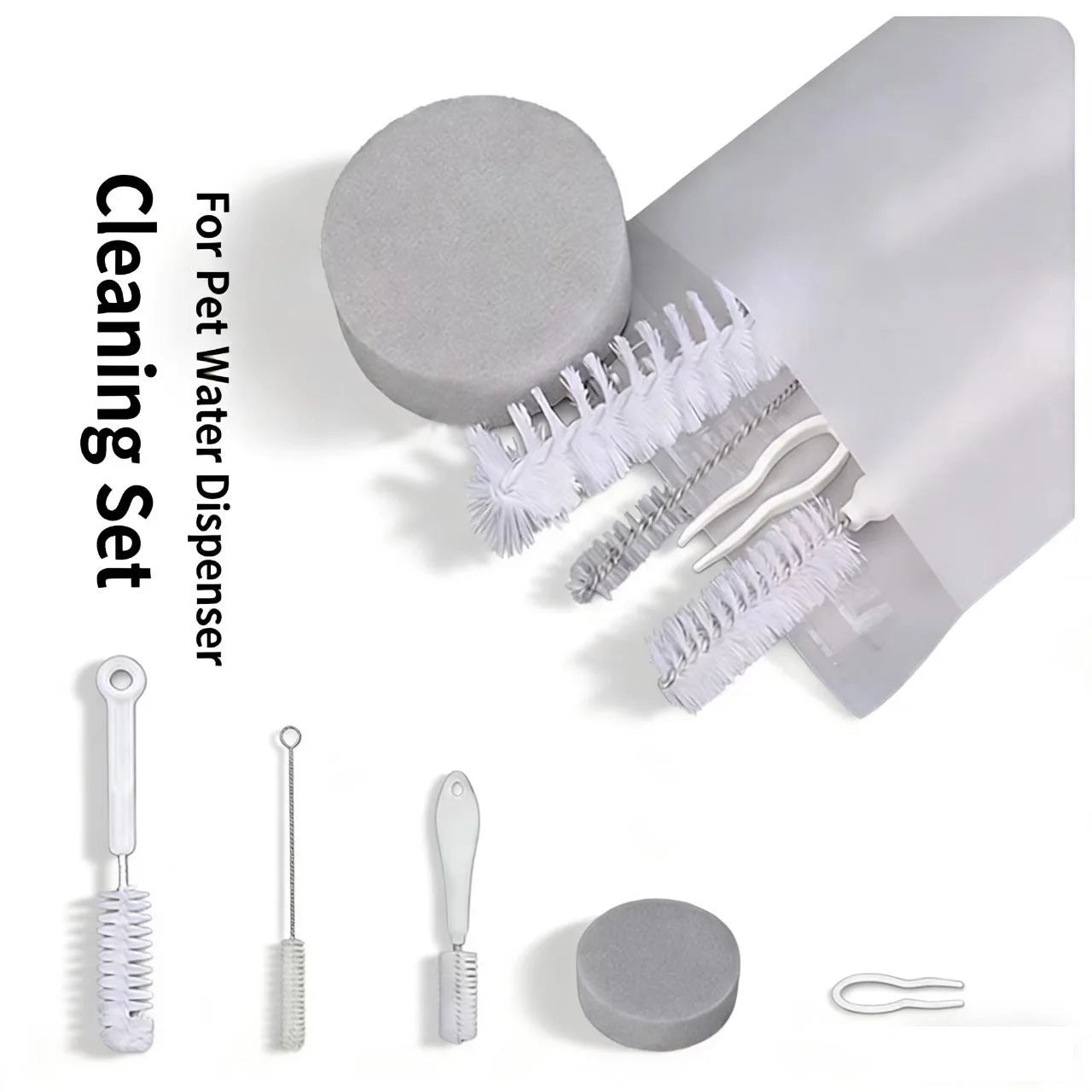 Cat Water Fountain Accessories Cleaning Brush Set for Pet Water Dispenser Pump Pipe Tube Bottle Cup Kettle Nozzles Cleaner Tools