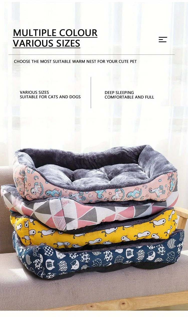 Cozy Winter Plush Pet Sofa Bed