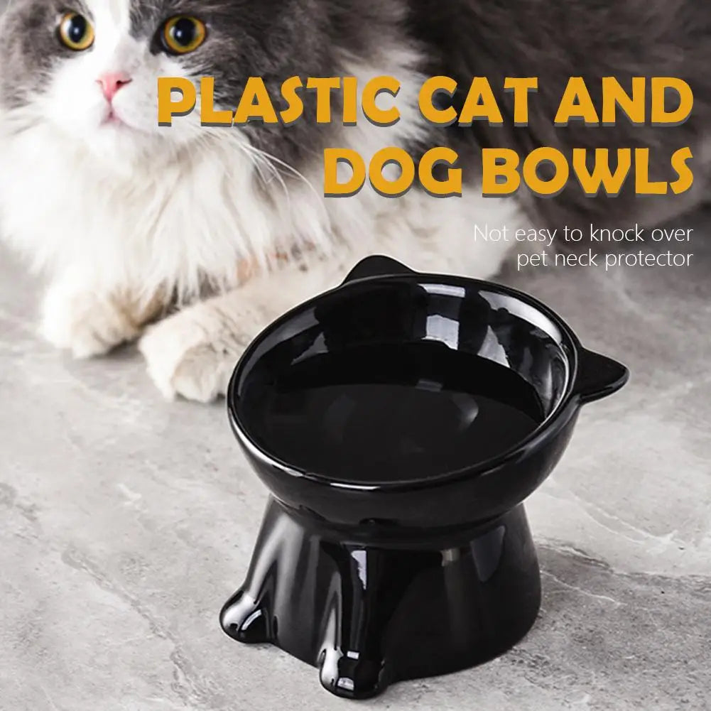 Cat Bowl Pet Accessories Ceramic Diagonal High Feet Cute Protection Cervical Spine Dog Bowl Drink Water Bowl Pet Supplies