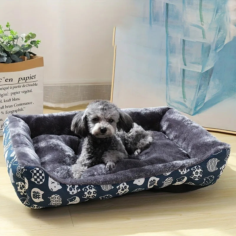 Cozy Winter Plush Pet Sofa Bed