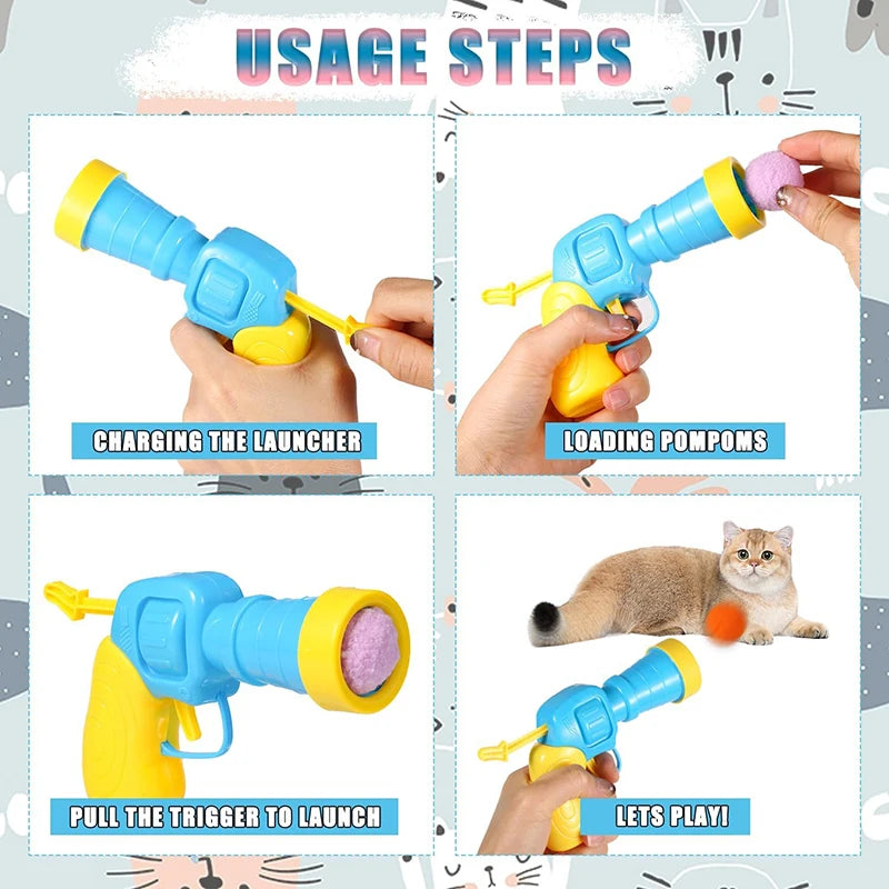 Interactive Mini Ball Launcher Cat Toy