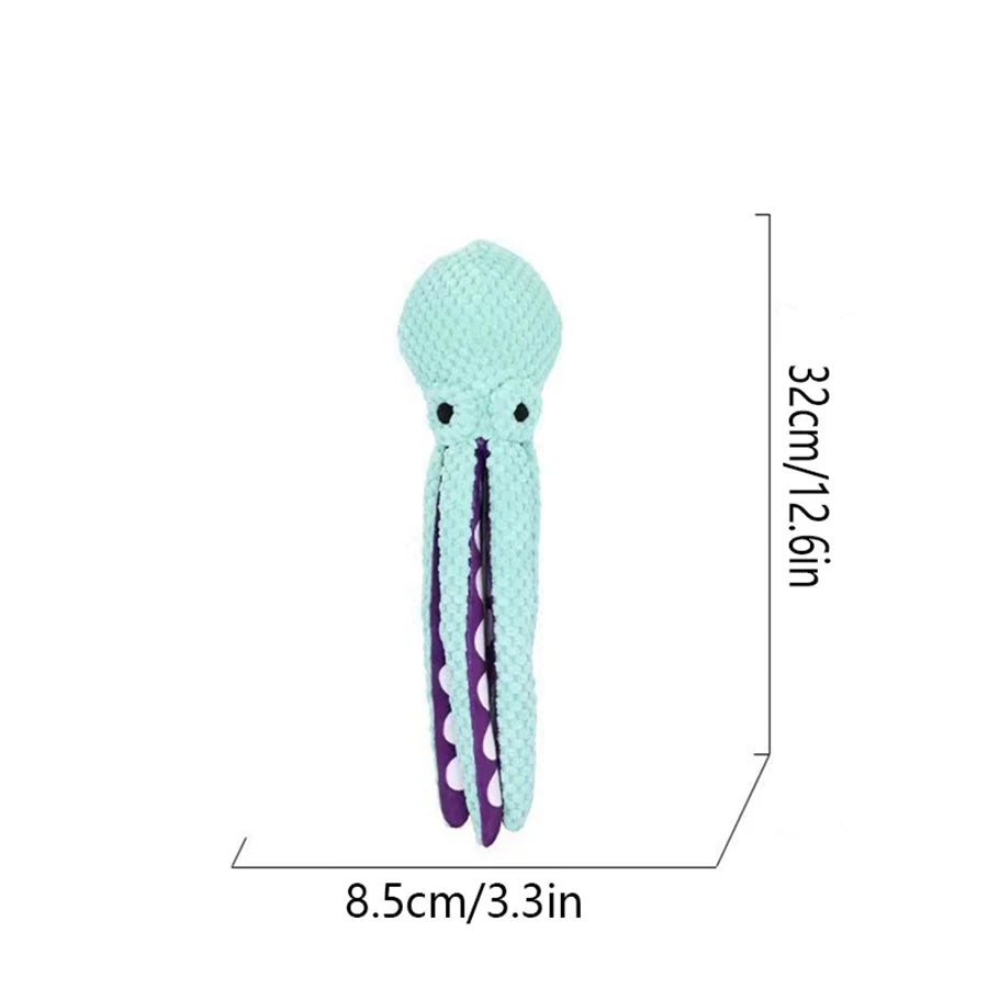 Interactive Squeaky Plush Octopus Toy