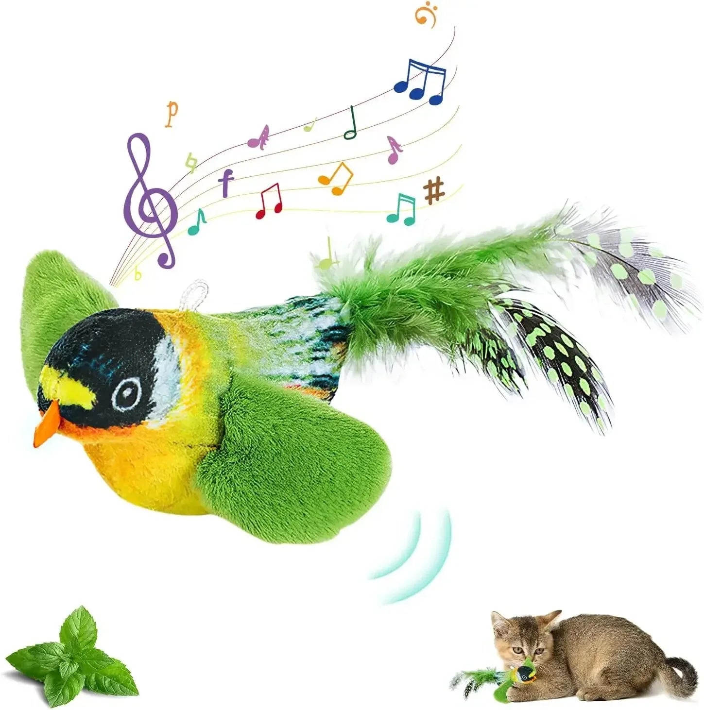 Hanging Bird Sound Interactive Cat Toy