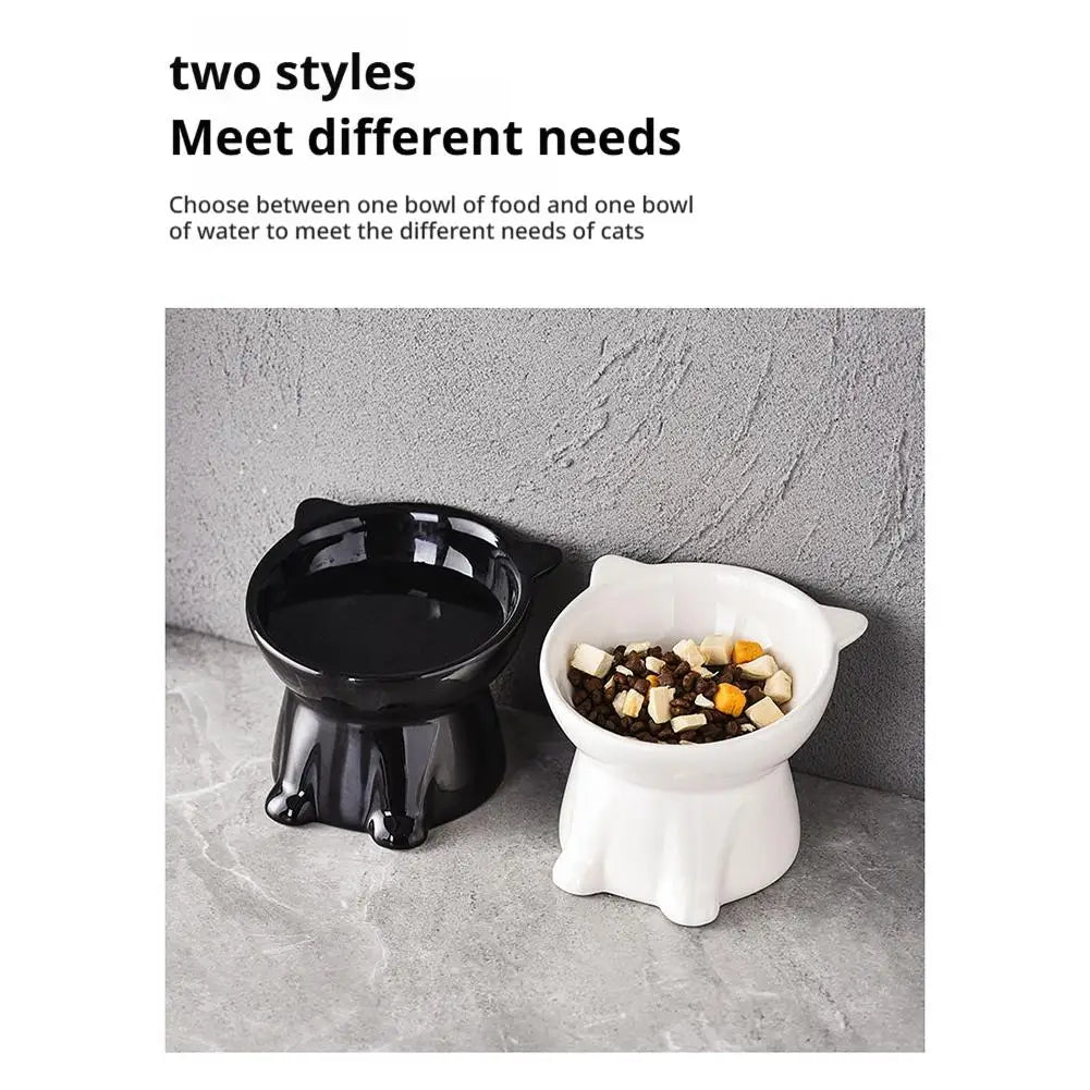 Cat Bowl Pet Accessories Ceramic Diagonal High Feet Cute Protection Cervical Spine Dog Bowl Drink Water Bowl Pet Supplies