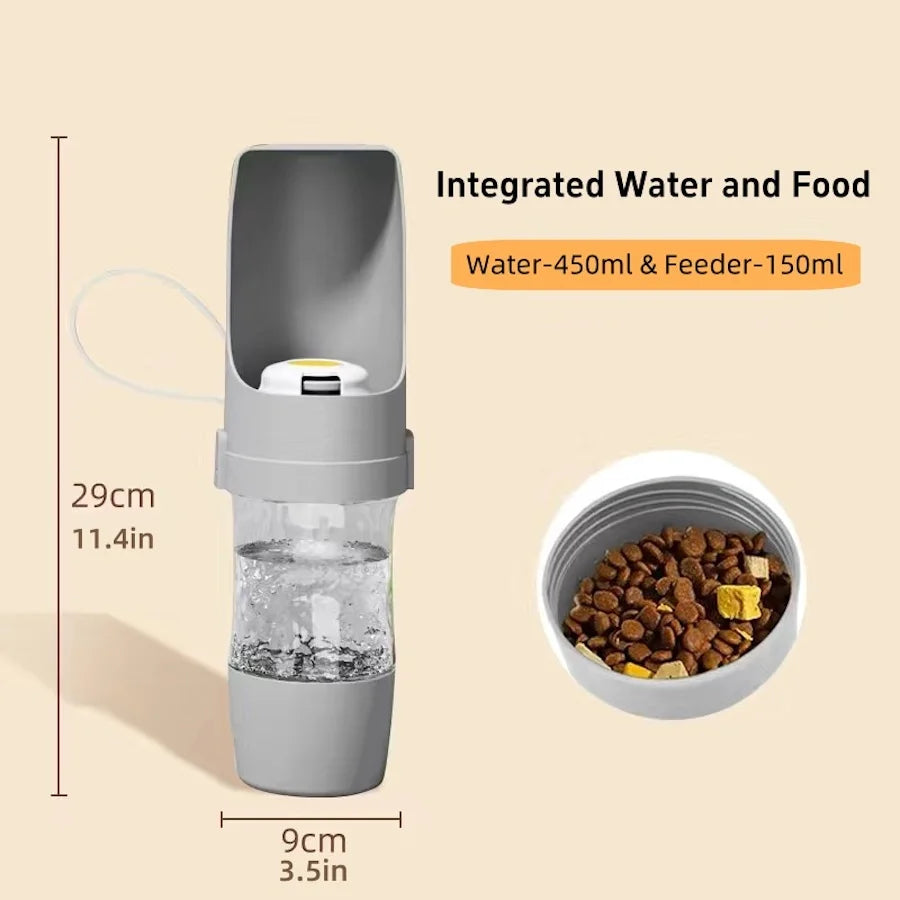 2-in-1 Portable Pet Water & Food Bottle