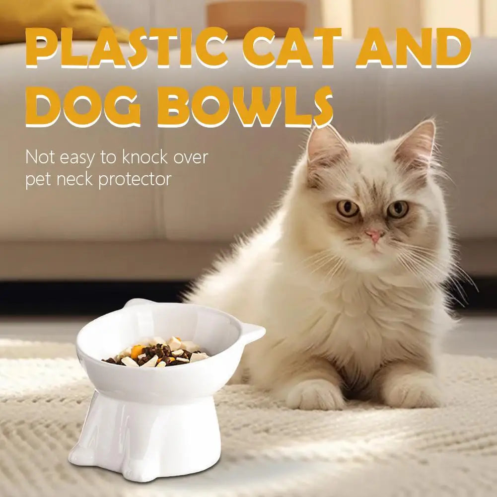 Cat Bowl Pet Accessories Ceramic Diagonal High Feet Cute Protection Cervical Spine Dog Bowl Drink Water Bowl Pet Supplies