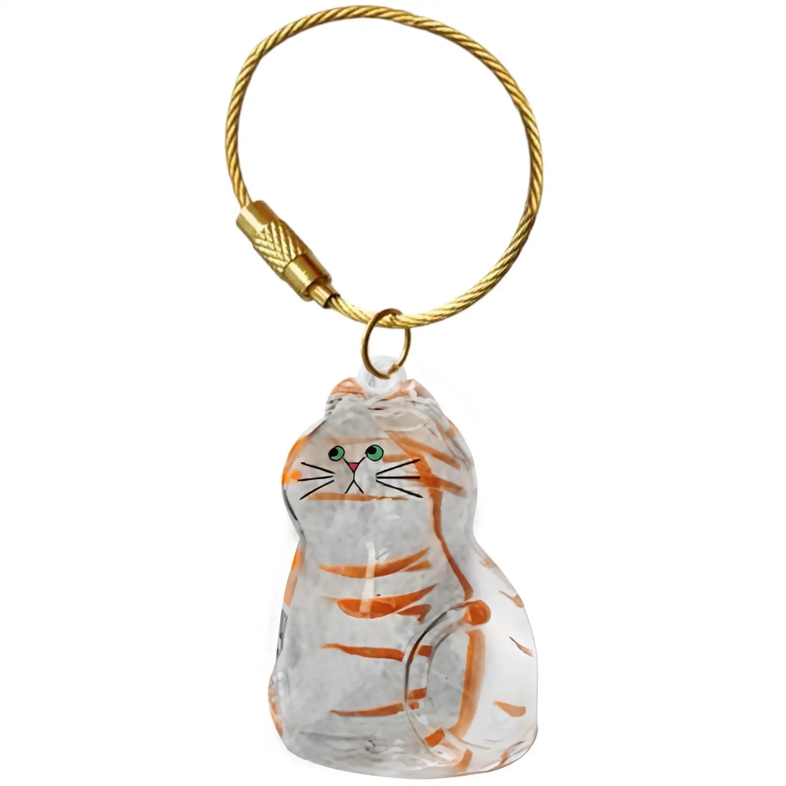 Cat Hair Storage Capsule Keychain Collecting Pet Hairs Memorial Accessories Simple Designed Cat-Shaped Keychain ﻿