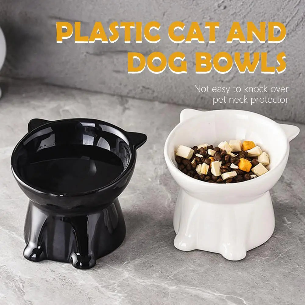 Cat Bowl Pet Accessories Ceramic Diagonal High Feet Cute Protection Cervical Spine Dog Bowl Drink Water Bowl Pet Supplies