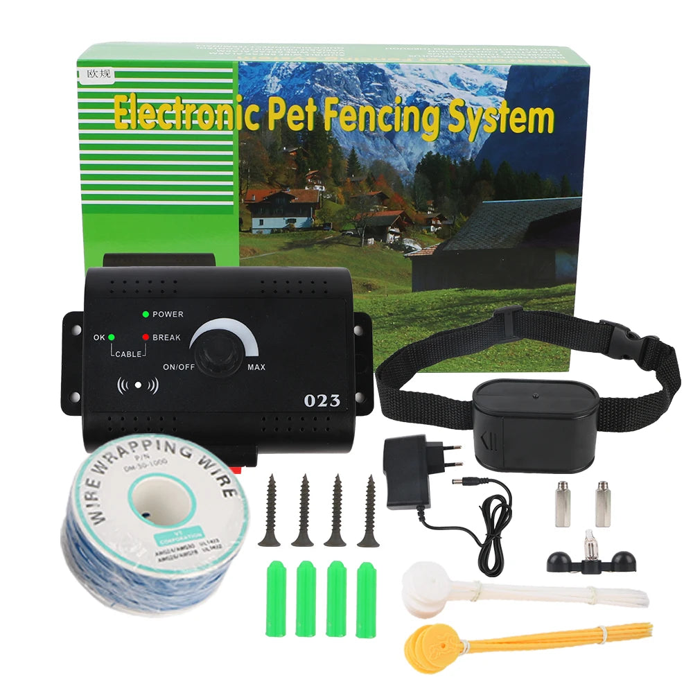 Dog Training Collar Electronic Pet Fence System Containment Waterproof Sound Shocked Collar Electric Dog Fence Pet Accessories
