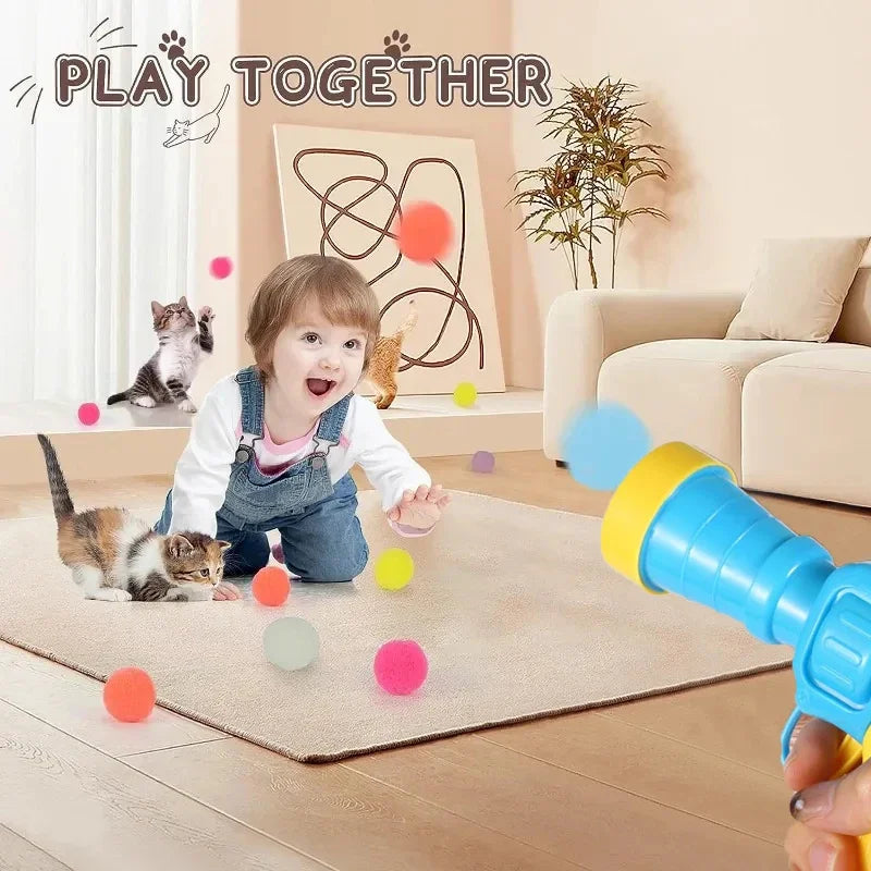 Interactive Mini Ball Launcher Cat Toy