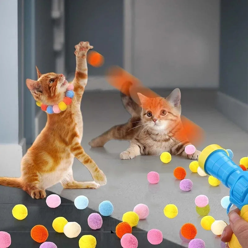 Interactive Mini Ball Launcher Cat Toy