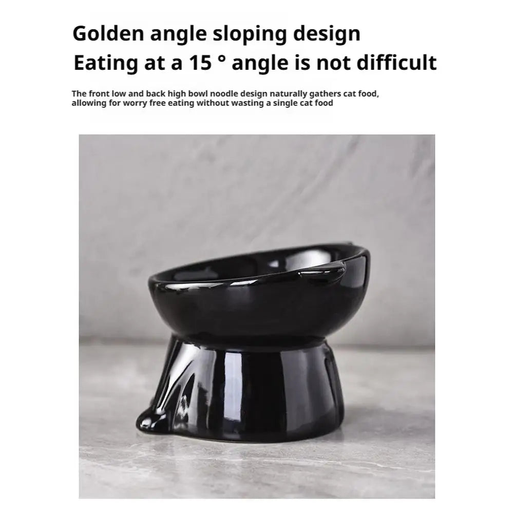 Cat Bowl Pet Accessories Ceramic Diagonal High Feet Cute Protection Cervical Spine Dog Bowl Drink Water Bowl Pet Supplies