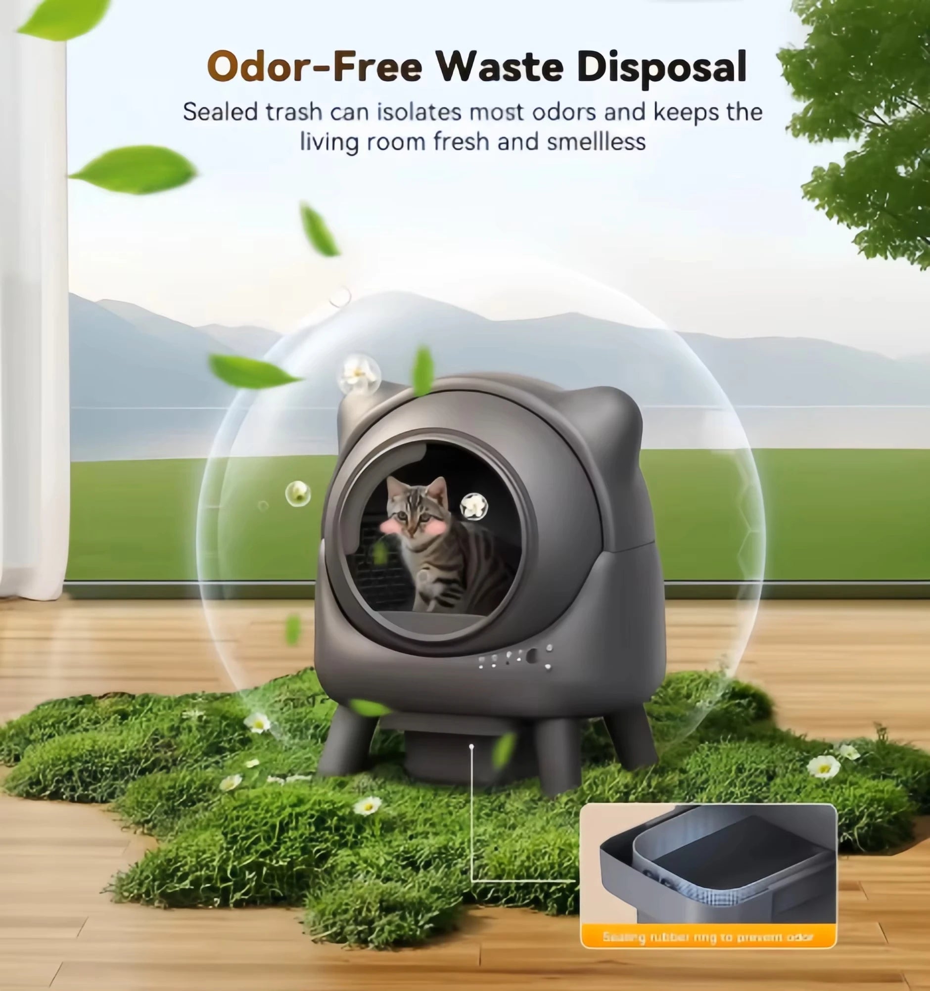 ELS Automatic Cat Litter Box Accessories Silicone Pad Cat Litter Pad Cat Supplies Things for Cats Cat Stuff Waterproof