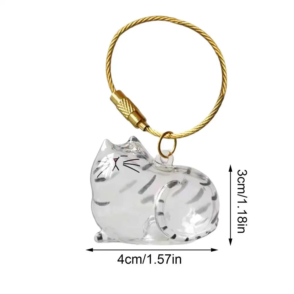 Cat Hair Storage Capsule Keychain Collecting Pet Hairs Memorial Accessories Simple Designed Cat-Shaped Keychain ﻿