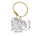 Cat Hair Storage Capsule Keychain Collecting Pet Hairs Memorial Accessories Simple Designed Cat-Shaped Keychain ﻿