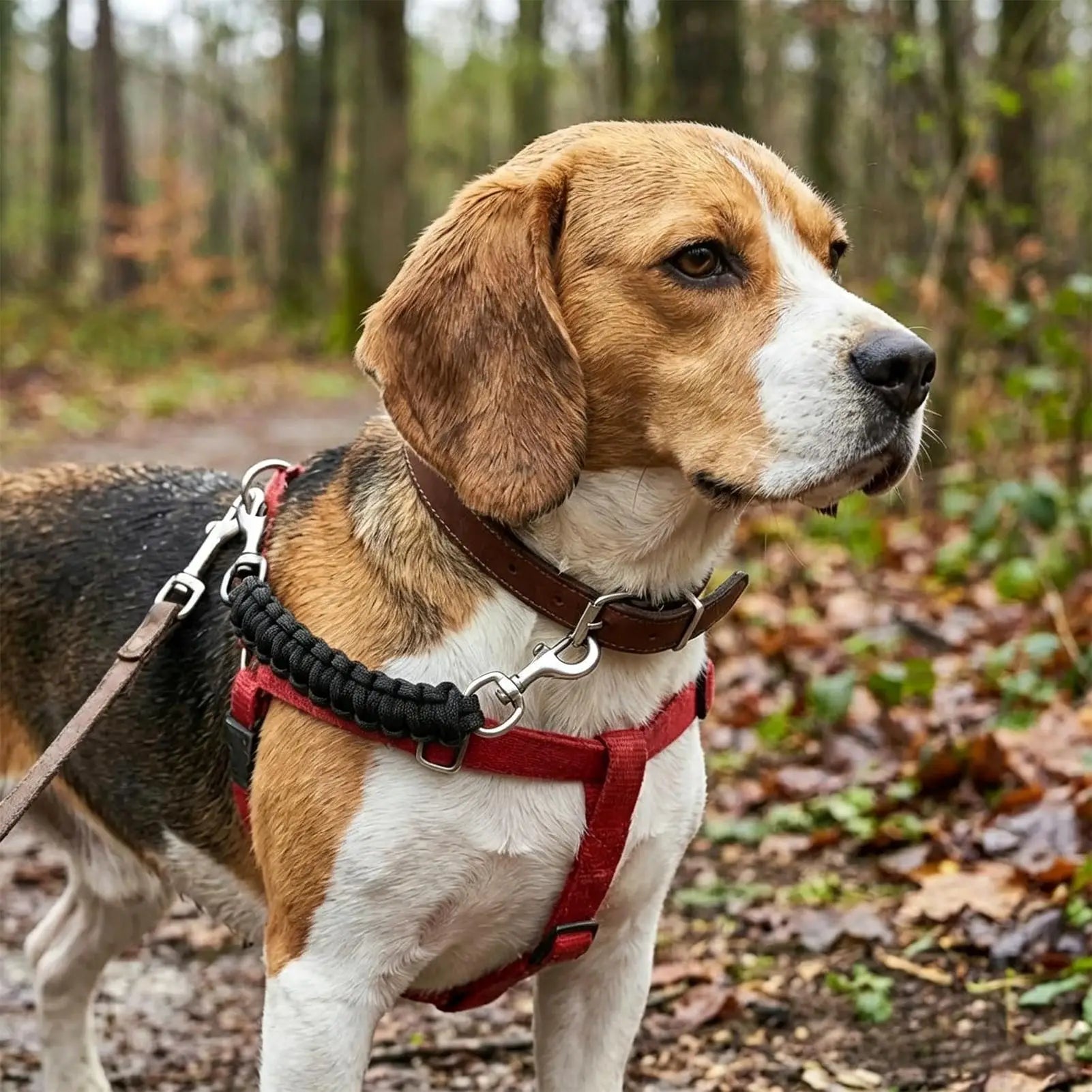 Dog Collar Safety Clip Double End Adjustable No Pull Connector Harness Safety Strap Puppy Kitten Small Medium Dogs Walking Park