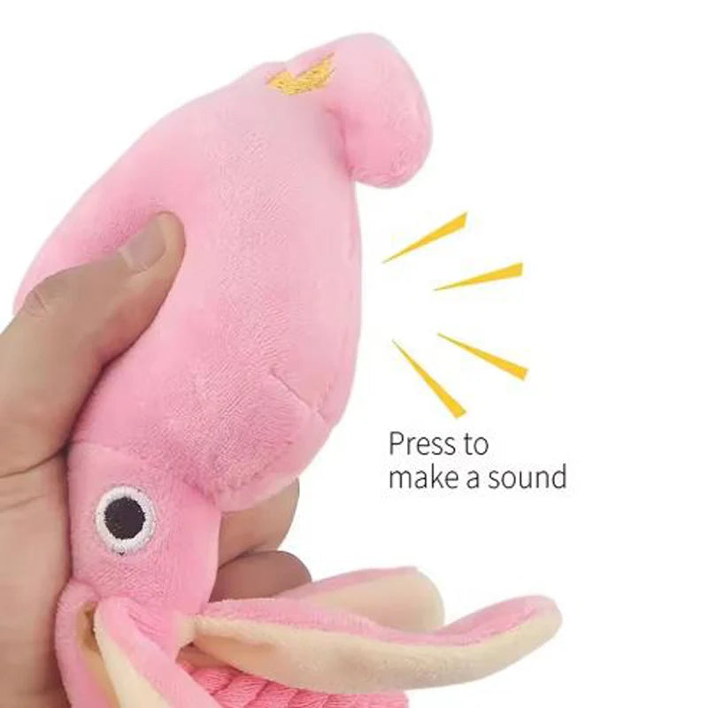 Squeaky Cotton Rope Octopus Chew Toy