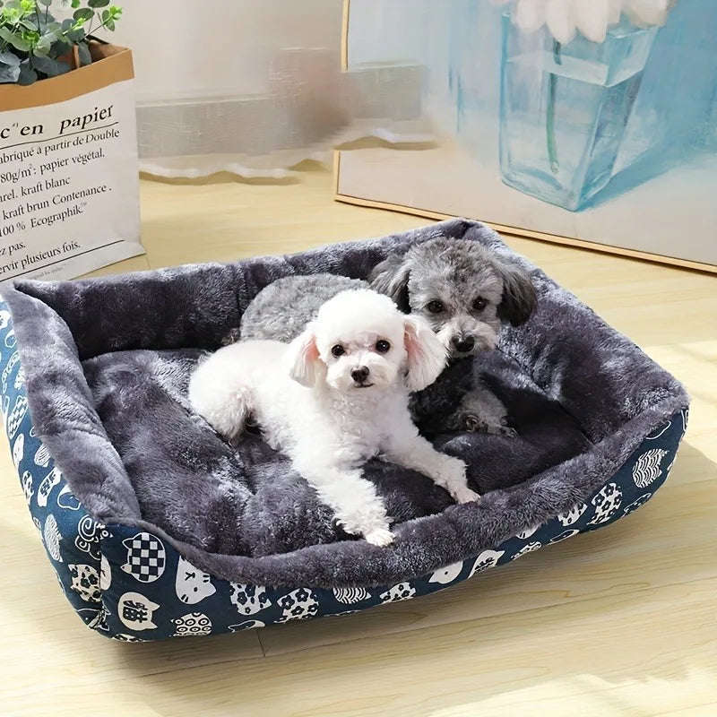 Cozy Winter Plush Pet Sofa Bed