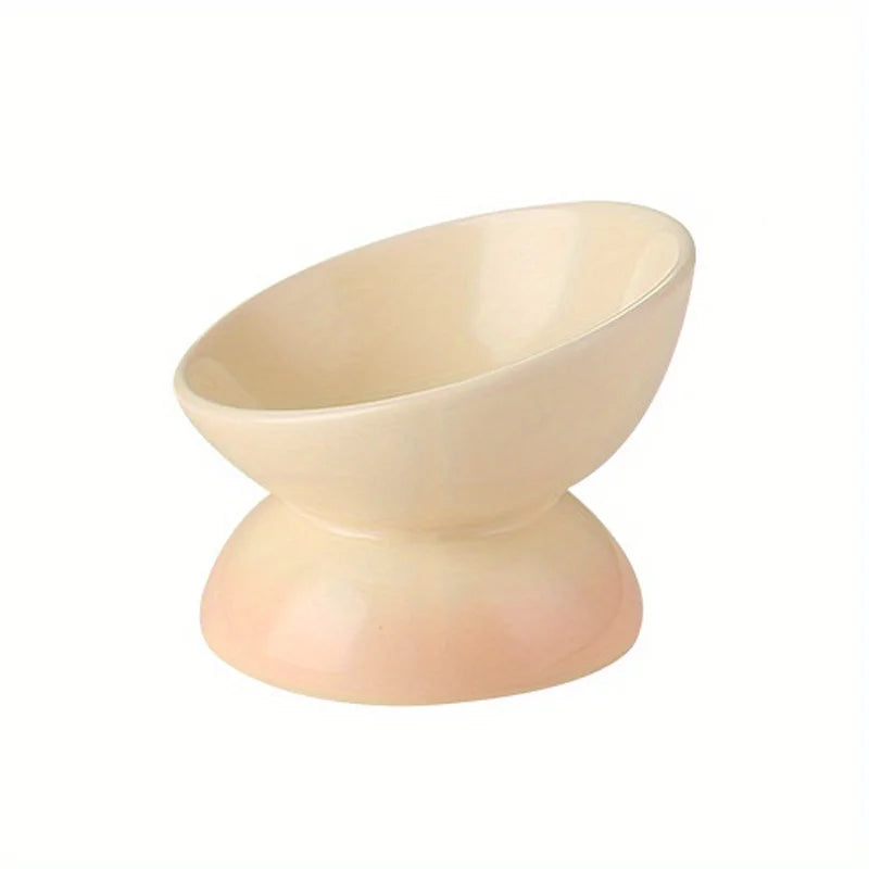 Ceramic Cat Bowl Pet Accessories Drink Water Bowl  Diagonal High Feet Cute Protection Cervical Spine Cat Bowl Pet Supplies