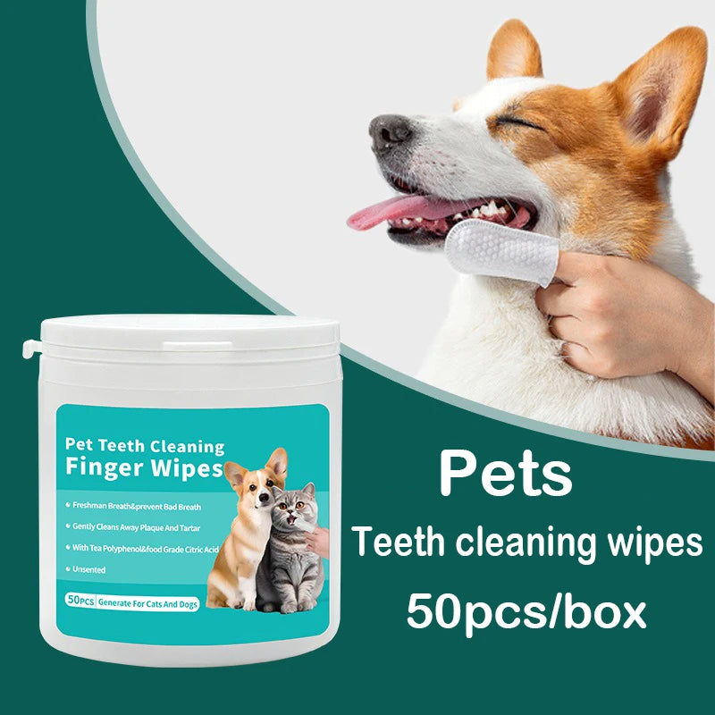 Disposable Pet Dental Cleaning Finger Wipes