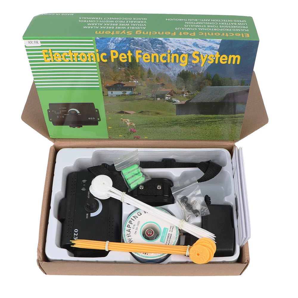 Dog Training Collar Electronic Pet Fence System Containment Waterproof Sound Shocked Collar Electric Dog Fence Pet Accessories