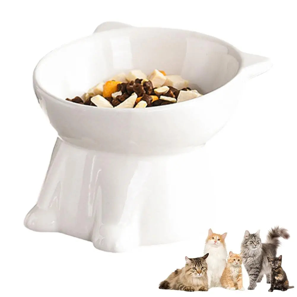 Cat Bowl Pet Accessories Ceramic Diagonal High Feet Cute Protection Cervical Spine Dog Bowl Drink Water Bowl Pet Supplies