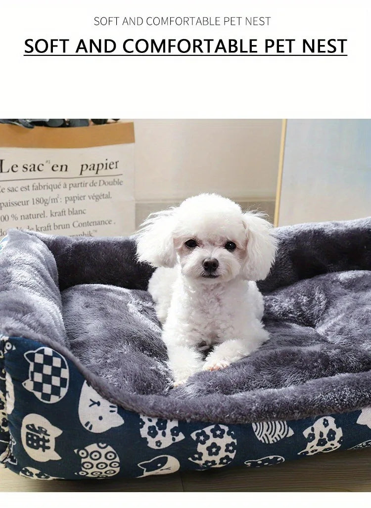 Cozy Winter Plush Pet Sofa Bed