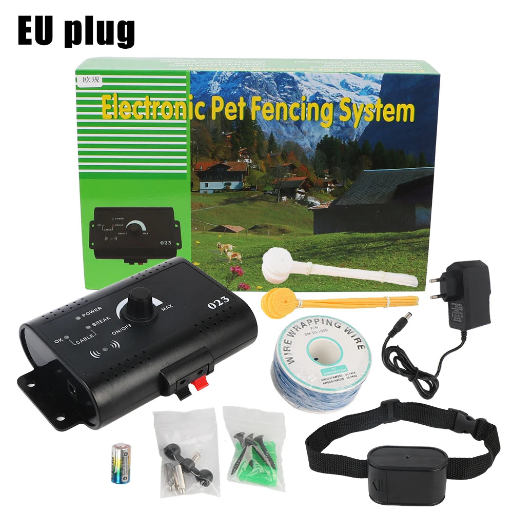 Dog Training Collar Electronic Pet Fence System Containment Waterproof Sound Shocked Collar Electric Dog Fence Pet Accessories