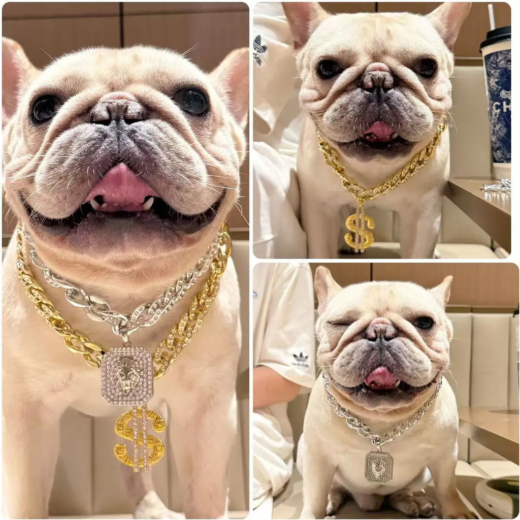 Fashion Pendant Dog Accessories for Cat Neck Wear Plastic Fancy Zircon Pet Necklace Adjustable Cosplay Small Medium Puppy Collar